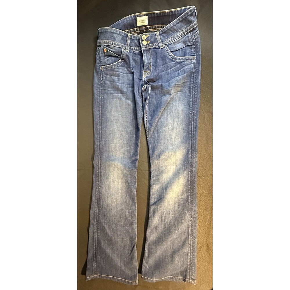 Vintage Hudson Womens Y2K Bootcut Jeans Size 28 Flap Pockets Dark Wash Low Rise